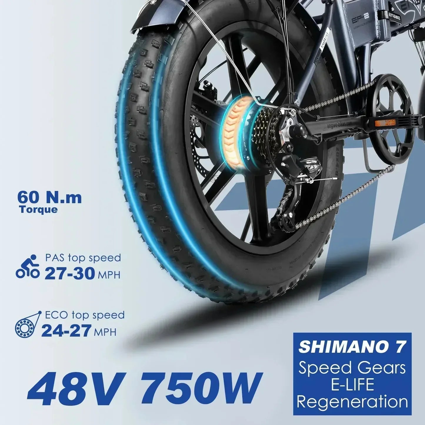 ENGWE EP-2 Pro Electric Bike Under £1000 | 13Ah | 50 Miles | 26 Mph – Black