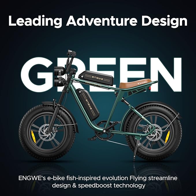 ENGWE M20 Dual Battery Electric Bike | 13Ah | 44 Miles | 15.5 Mph – Black