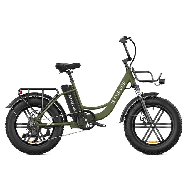 ENGWE L20 Best Womens Electric Bike | 13Ah | 70 miles | 15.5mph - Black/Pink/Green
