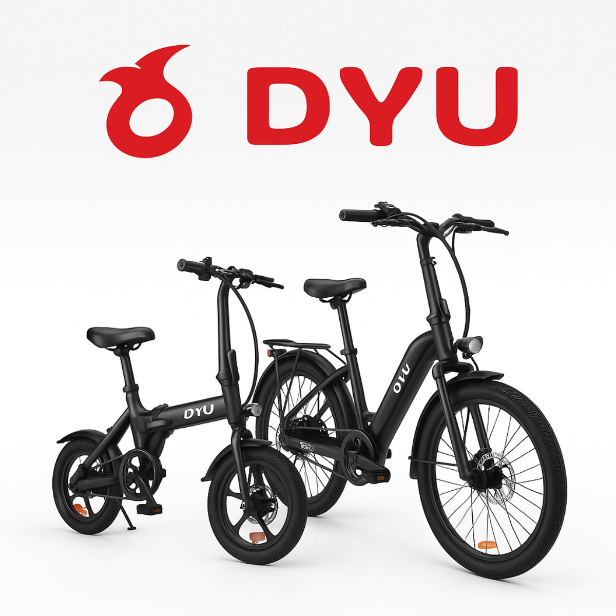DYU electric bikes in UK – foldable commuter e-bike lineup with DYU logo